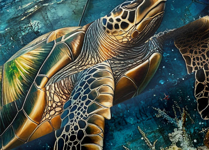 CCoutueChen Sea Turtle Comforter Set King, Turquoise Ocean Animal Lightweight Comforter, Underwater Creatures Bedding Set - 3Pcs Soft Fluffy Microfiber Bed Set with 2 Pillowcases/104 * 90