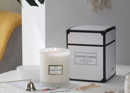 Forest Candle - Large 19oz White Scented Christmas Candle, 88hr Burn Time, Perfect for Home Decor & Gifts