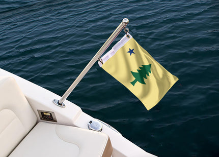 Original Maine State Boat Nautical Flag 12x18 Inch Double Sided 3 Ply ME Marine Flag Nylon Small Yacht Sail Pontoon Boat ATV Truck Bike Motorcycle Banner Brass Grommets Patriotic Outside(Pattern A)