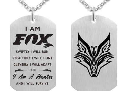 Fashion Fox Pendant Necklace I am Fox Gift Fans Dog Tag Jewelry Keychain