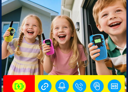 Rechargeable Walkie Talkies for Kids 3 Pack, Walkie Talkie Back to School Toys for Girls Boys, Outdoor Toys/Outside Camping Games for Kids Age 4-8-12, Birthday Gifts for 4 5 6 7 8 9 10 Year Old
