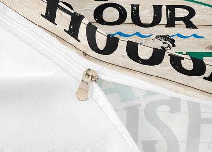 Lake House Kids Duvet Cover Set Twin Size,Retro Wooden Plank Bedding Set,Girls Boys Adults Bedroom/Cabin Decor,Fish Sea View Nautical Comforter Cover,Rustic Farmhouse Quilt Cover,1 Pillowcase