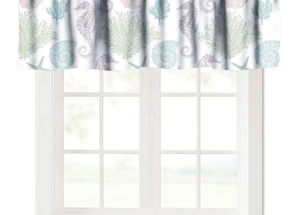 JESTRONRY Starfish Seashells Valance Curtain, Ocean Beach Theme Curtain Valances for Bedroom Living Room Kitchen Decor with Rod Pocket