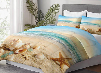 WeCozy Full Comforter Set, 3 Pieces Coastal Beach Bedding Set
