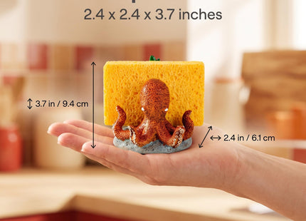 dgudgu Resin Octopus Sponge Holder for Kitchen Sink Gadget Countertop Decor