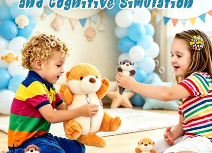 Youthfuljive 5 Pcs Sea Otter Stuffed Animals 17" Large Mommy Otter Plush Toy with 4 Babies Stuffed Otters Inside, Soft Cuddly Otter Plushies Pillow Otter Toys for Kids Birthday Christmas Ocean Party