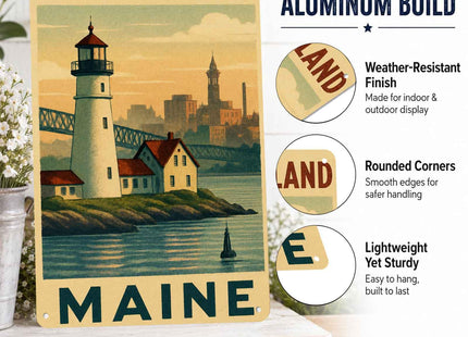 South Portland Maine Lighthouse Vintage Metal Signs 8 X 12 Inch