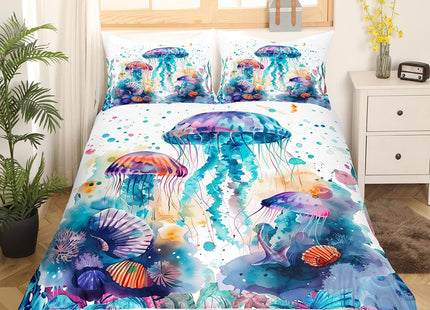 Feelyou Jellyfish Ocean Comforter Cover Set Breathable Full