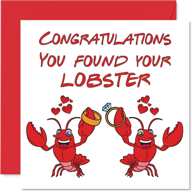 Stuff4 Engagement Cards for Couples, You Found Your Lobster