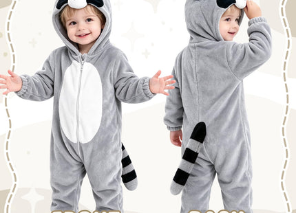 UPZAI Baby Raccoon Costume Halloween: Toddler Raccoon Costume Animal Romper