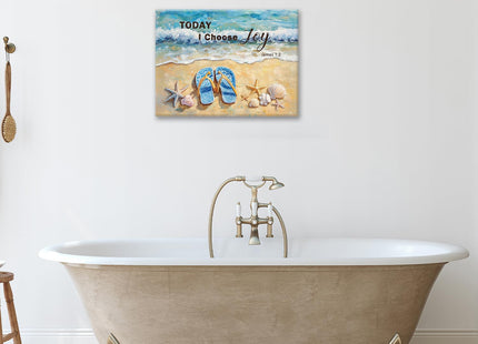 Trulave Blue Beach Ocean Pictures Wall Art Christian Seashell Decor 16x12