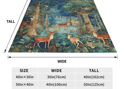 Deer Throw Blanket Soft Flannel Blanket 60"x50" in Bed Blanket Home Decor for Room Sofa Couch All Season