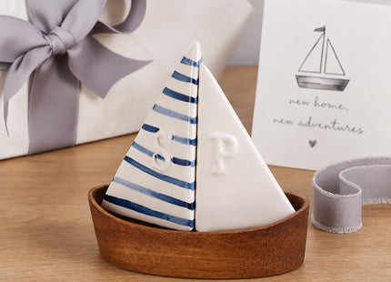 Mud Pie Sailboat Salt and Pepper Shaker Set
