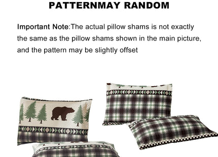 Quilt Set Twin Size Rustic Bedding Lodge Bed Quilts Twin Plaid Quilt Bed Spread Country Cabin Brown Bear Twin Quilt Bedding Lightweight Reversible Quilts Home Bedspread Coverlet with 2 Pillow Shams