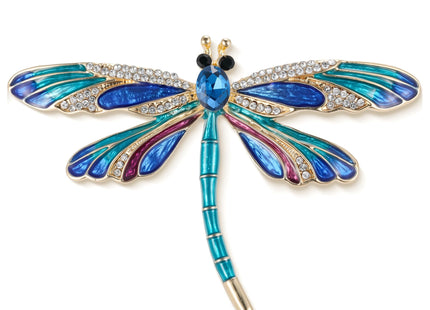 Soumimi Enamel Blue Dragonfly Brooch Pin