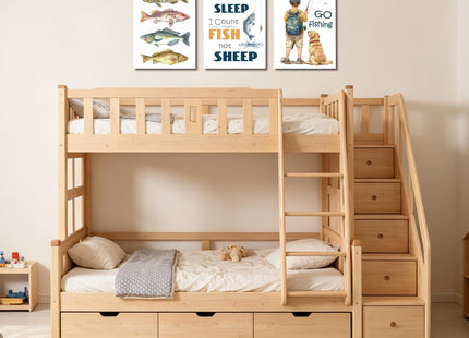 HQQUCC Fishing Canvas Wall Art, 3 Piece, 12x16 Inch