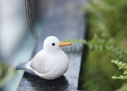 TALKLEK Hand Carved Wooden Seagull Bird Figurine Small Bird Decor for Home Bird Statue for Shelf Decor(Seagull)