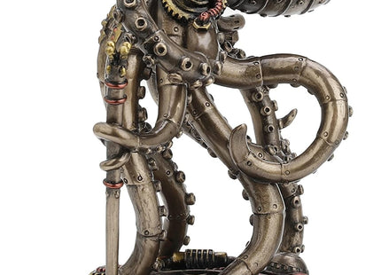 Veronese Design 6 3/4 Inch Tall Steampunk Octopus Space Observer Cold Cast Bronzed Resin Fantasy Collectibles Animals Figurine Space Alien Home Decor