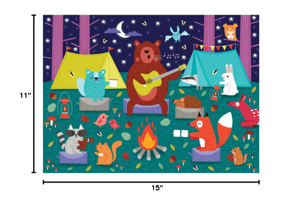 Campfire Friends Scratch and Sniff Puzzle from Mudpuppy - 60 Piece Jigsaw Puzzle with 6 Shaped Pieces, Features Colorful Illustrations, 3 Campfire Scents, Ages 4+