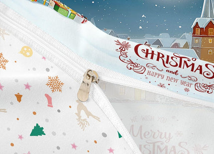 Merry Christmas Bedding Set Santa Claus Gifts Elk Snowflake Comforter Cover for Adult Boys Teens Girls Women New Year Presents Home Decor Duvet Cover Winter Xmas Trees Snowman Deer Bedspread, Twin
