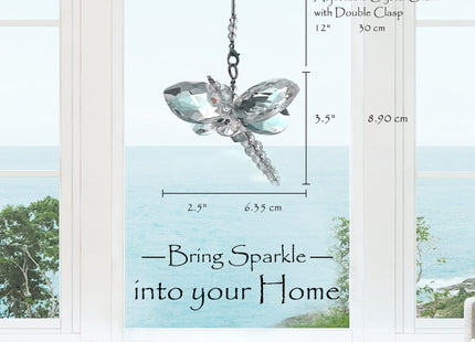 Crystal Dragonfly Suncatcher – Prism Rainbow Maker for Car, Garden, Home & Window Décor – Dragonfly Charm Gift for Mom or Grandma
