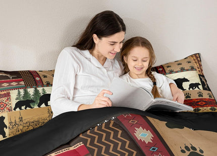 Erosebridal Rustic Bear Comforter Set, Southwestern Native American Twin
