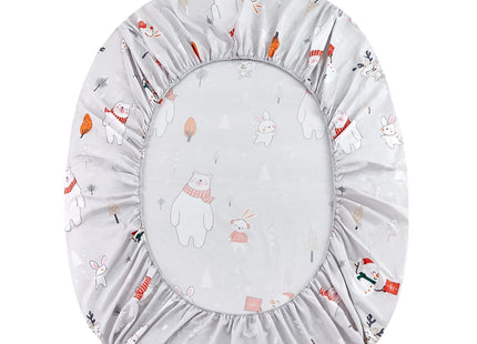 Yibeizi Kids Bear Snowmen Reindeer Bunny Printed Sheet Set Twin Size for Boys Girls, Cute Christmas Winter Microfiber Bedsheets Deep Pocket Bed Sheet & Pillowcase Sets 3 Pieces