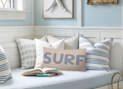 XYDEG Coastal Beach Surf Room Decor 12x20 Pillow Cover, Nautical Coastal Beach Retro Surf Decorative Lumbar Pillow Covers for Girls Boys Bedroom College Dorm Sofa Couch