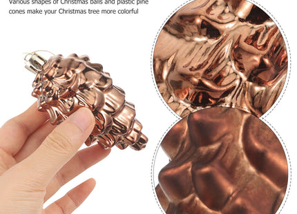 ABOOFAN 8 Pcs Christmas Pinecone Ornament Fall Hanging Pine Cone Ornament Shatterproof Pinecone Ball for Xmas Tree Fall Thanksgiving Day Decoration