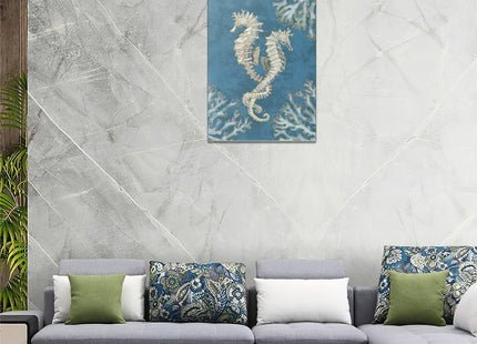 yowecso Seahorse Wall Art Ocean Coastal Decor Canvas Print 16" L x 12" W