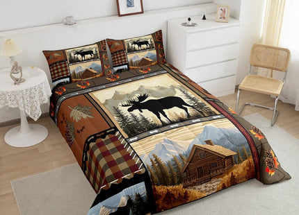 Feelyou Hunting Bear Deer Comforter Toddler Size Wild Animal Comforter Set for Boys Girls Children Rustic Cabin Country Bedding Set Room Decor Bear Western Farmhouse Duvet Set 2Pcs