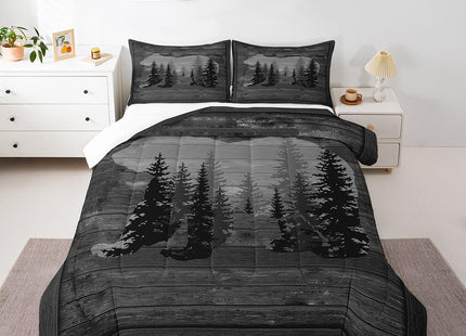 Rustic Bear Comforter Set Kids Farmhouse Wild Animal Comforter for Boys
