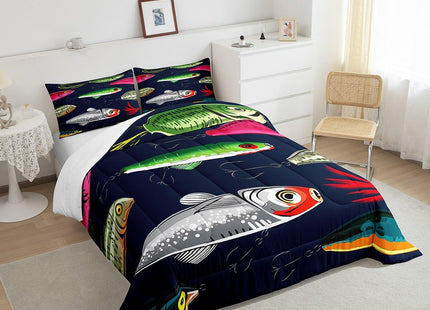 Feelyou Fishing Lure Bedding Set Twin Size for Children Teen Kids