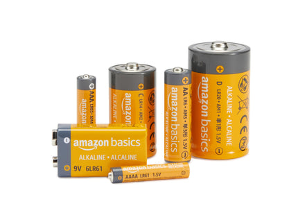 Amazon Basics 8-Pack 9V Long-Lasting Alkaline Batteries for Smoke Detector, Electronics & Audio, Reliable, 5-Year Shelf Life