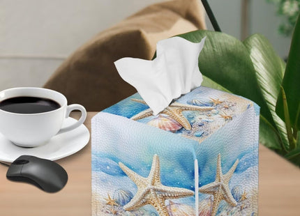 ZOUTAIRONG Beach Starfish Tissue Box Cover Square Tissue Box Holder Kids Home Decor Kleenex Tissue Dispenser for Bathroom Dresser, Vanity Countertop, Tabletop, Office, Car Butterfly