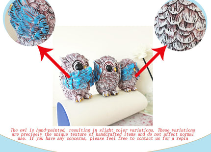 keqmsxi 3 Pcs Owl Decor Statue,Small Sculptures Owl Gifts for Women Men