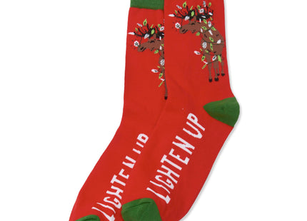 Little Blue House by Hatley Men's Crew Socks, Lighten Up Moose, One Size