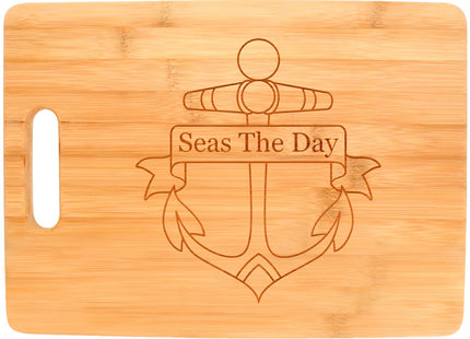 Customized Boating Gift Nautical Boat Name Anchor Personalized Rectangle Shaped Wood Cutting Board