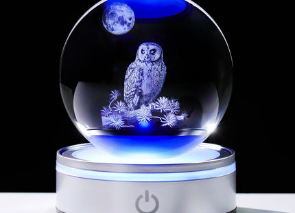 Arikyrist Glass 3D Owl Figurine 3.15in. Ball Gifts for Women Men Owl Lovers
