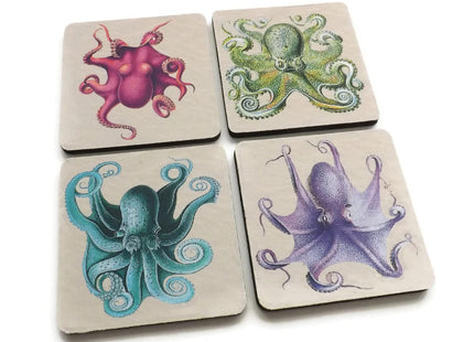 Octopus Tentacles Drink Coasters 3.5 inch Neoprene or Hardboard Nautical Gift Sea Ocean Beach Rustic Home Decor