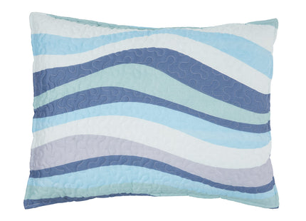 C&F Home Sea Waves Blue Ocean 3-Piece King Quilt Set