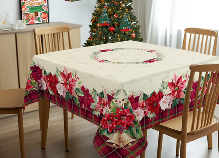 uwdfnwuif Christmas Tablecloth Waterproof Christmas Tree/Holly Table Cloths for New Years Holiday Party and Dining Decoration-60 * 60" Square