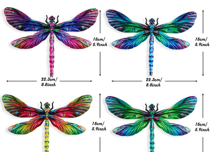 SUNREEK Metal Dragonfly Wall Decor, 9 Inches Dragonfly Outdoor Wall Art for Fence Garden Yard Patio Decorations