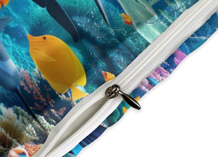 Lovira Ocean Sea Tutrle Beach Dolphin Theme 3 Pieces Duvet Cover Comforter Set with 2 Pillowcase Twin Size Nautical Fish Bed Sheet Quilt Bedroom Bedding for Lover Kids
