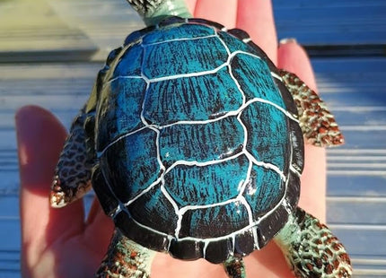 Purple Star Small Turtle Figurine Sea Turtle Decor Little Resin Statue Blue