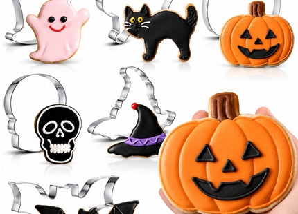 Teenyyou 6 Pcs 8" Large Halloween Cookie Cutters, Pumpkin