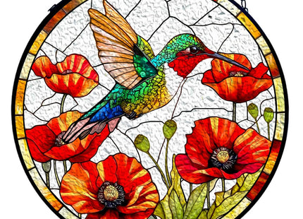GENANY Hummingbird Stained Glass Sun Catcher