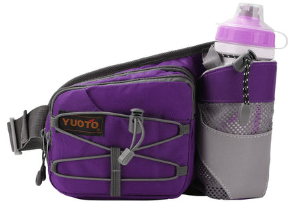 YUOTO Waist Pack with Water Bottle Holder for Running Walking Hiking Hydration Belt