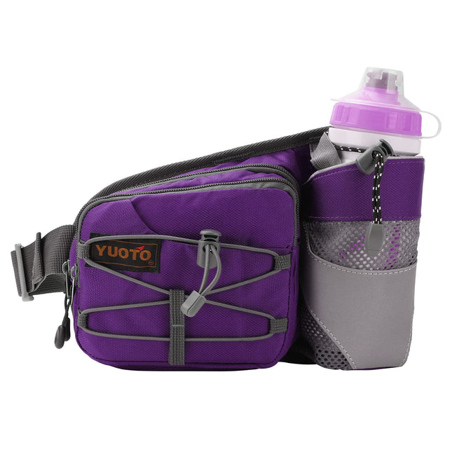 YUOTO Waist Pack with Water Bottle Holder for Running Walking Hiking Hydration Belt