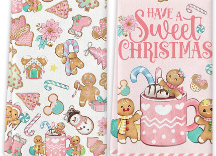 Yarcooly Christmas Kitchen Towels 18×26 Inch Gingerbread Xmas Home Decor
